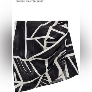 Zara Draped Printed Skirt Mini Xs